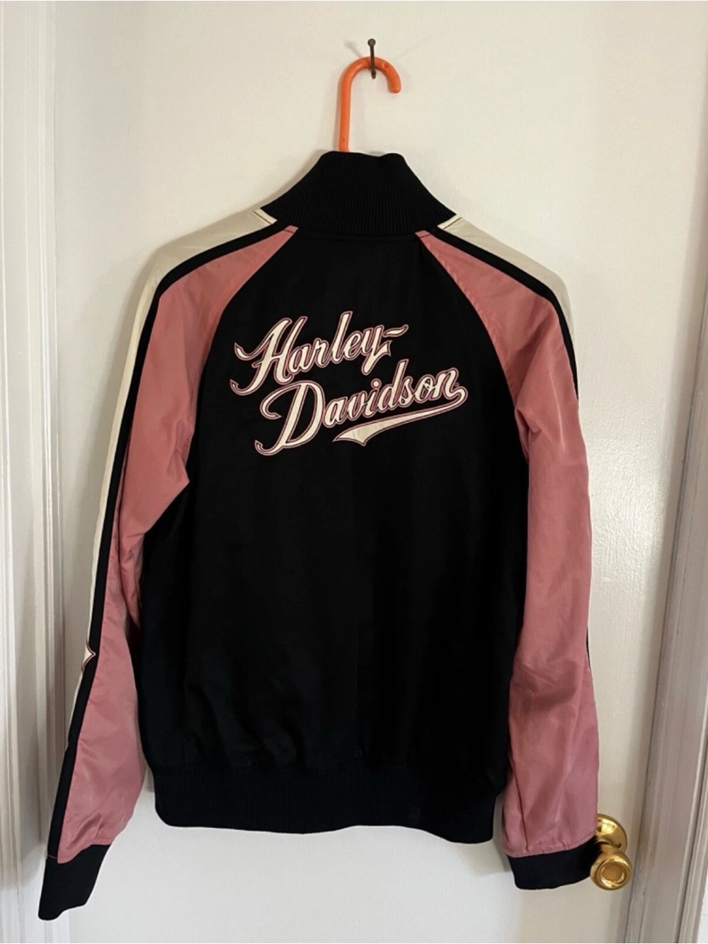 Harley Davidson Motorcycles Black/Pink Mesh lined Nylon jacket -Womens sz XL - Picture 4 of 8